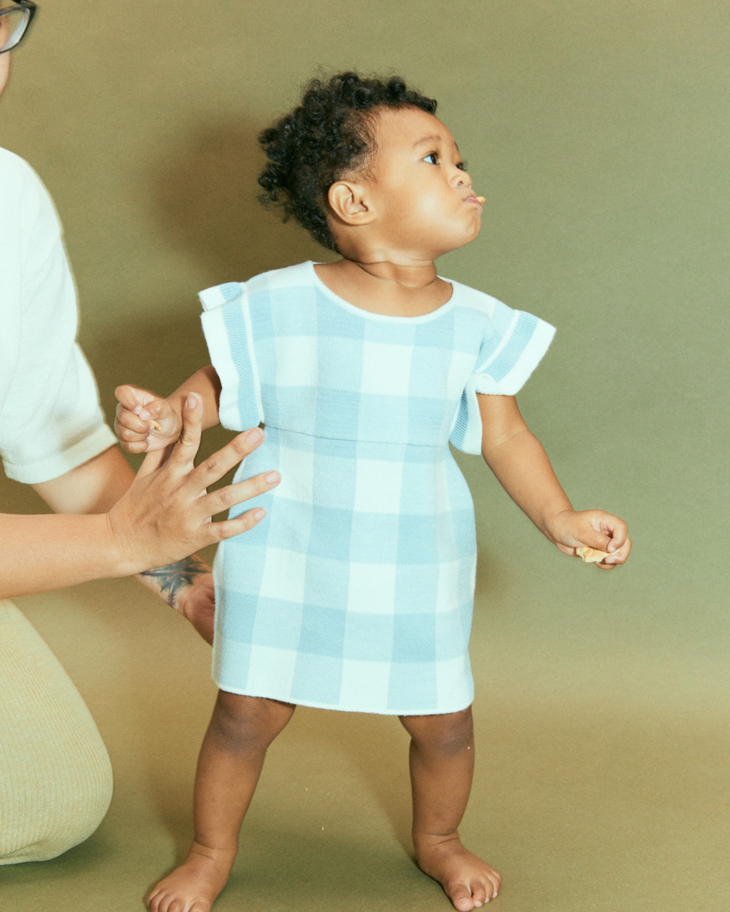 Flounce-Sleeve Dress