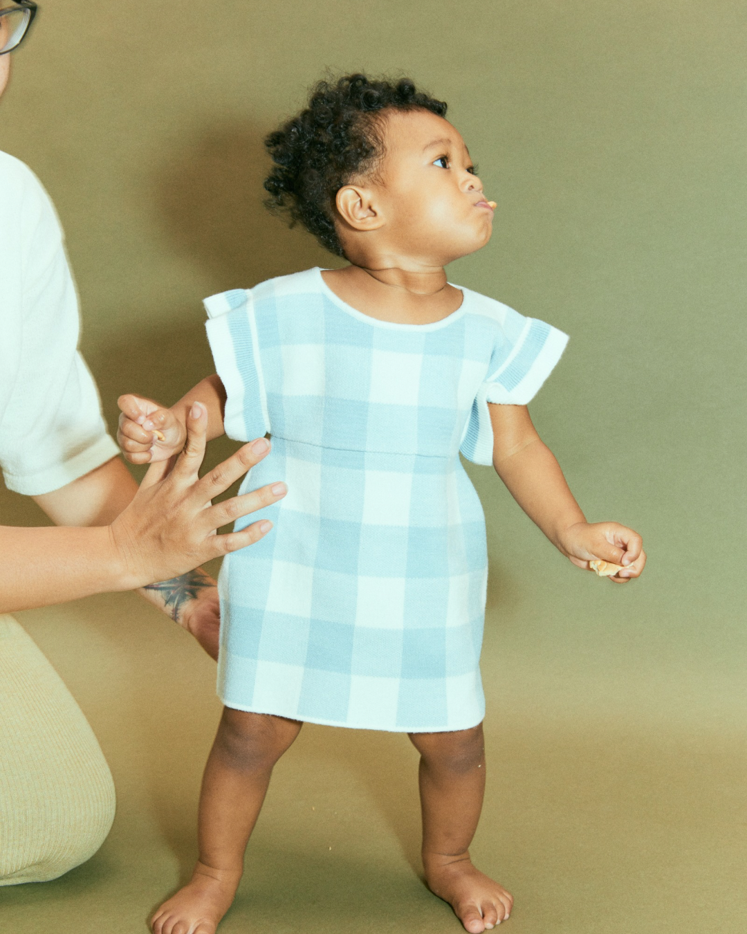 Flounce-Sleeve Dress