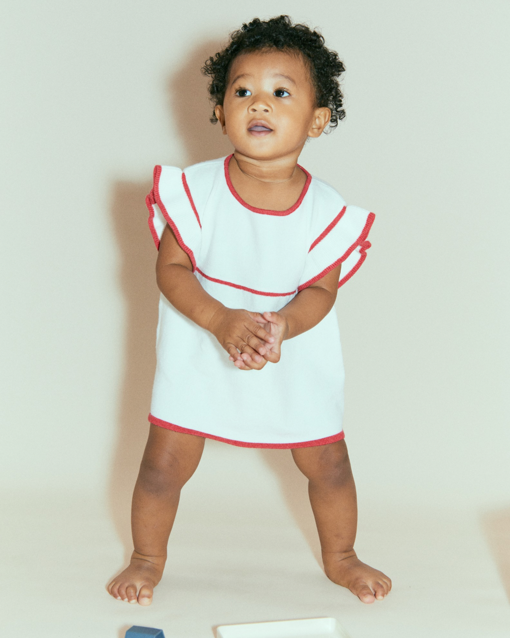 Flounce-Sleeve Dress