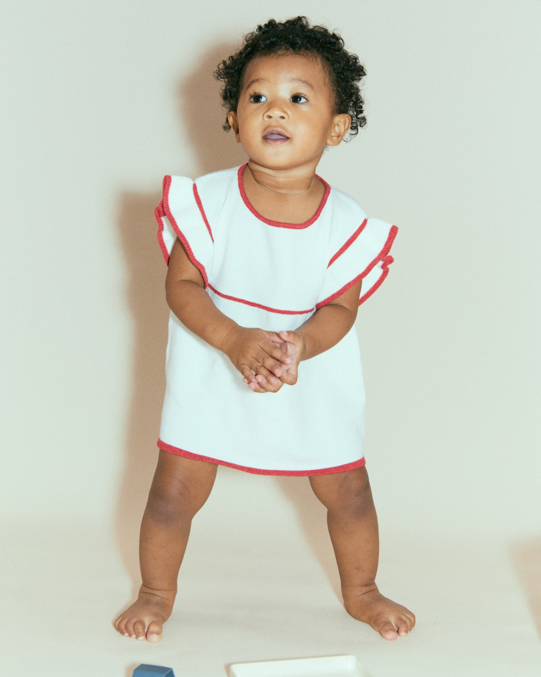 Flounce-Sleeve Dress