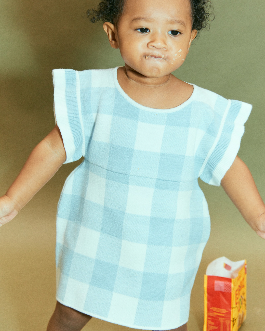 Flounce-Sleeve Dress